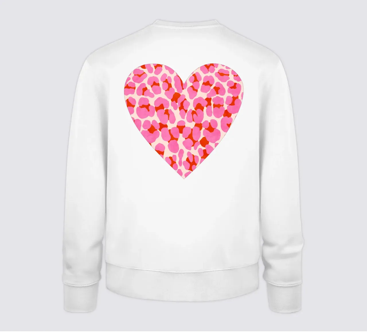 Leopard pattern. Modern in pink, red and abricot. With heart. sweatshirt by CalliLetters