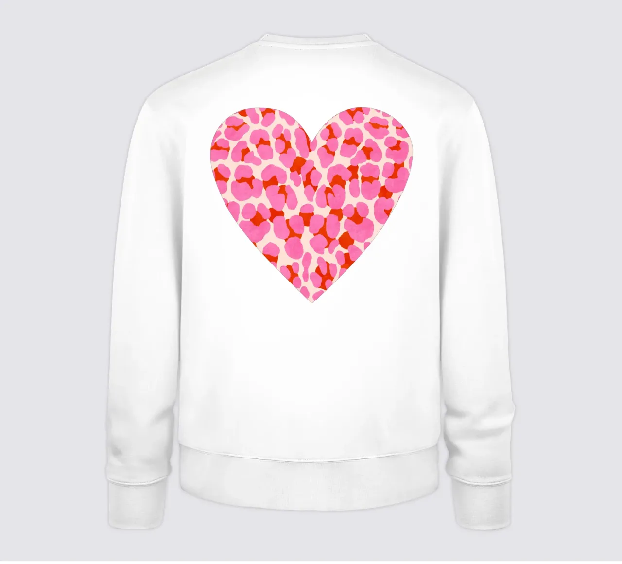 Leopard pattern. Modern in pink, red and abricot. With heart. sweatshirt by CalliLetters