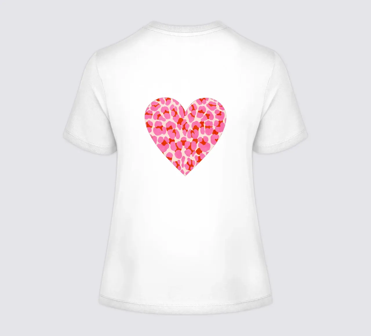 Leopard pattern. Modern in pink, red and abricot. With heart. women's fitted t-shirt by CalliLetters