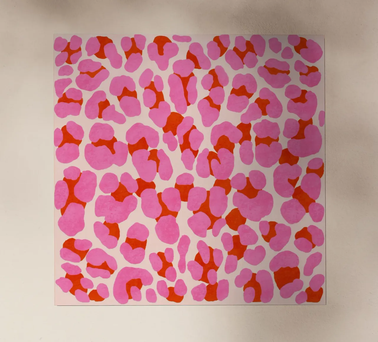 Motivo leopardato. Moderno in rosa, rosso e abricot. Con cuore. pellicola backlit da CalliLetters