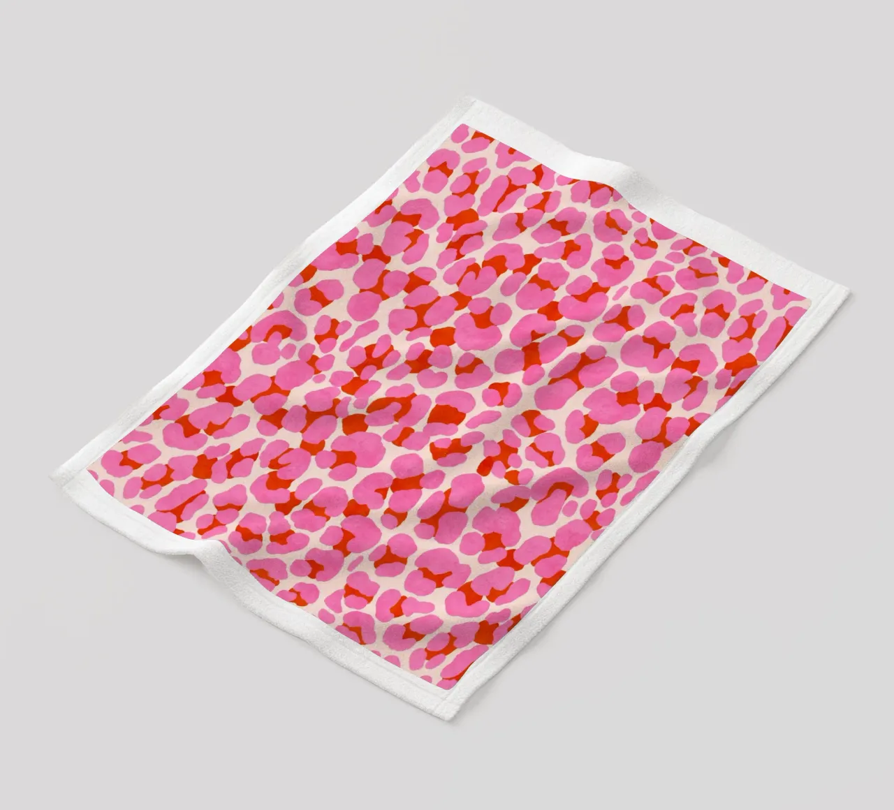Leopard pattern. Modern in pink, red and abricot. With heart. fleece blanket by CalliLetters