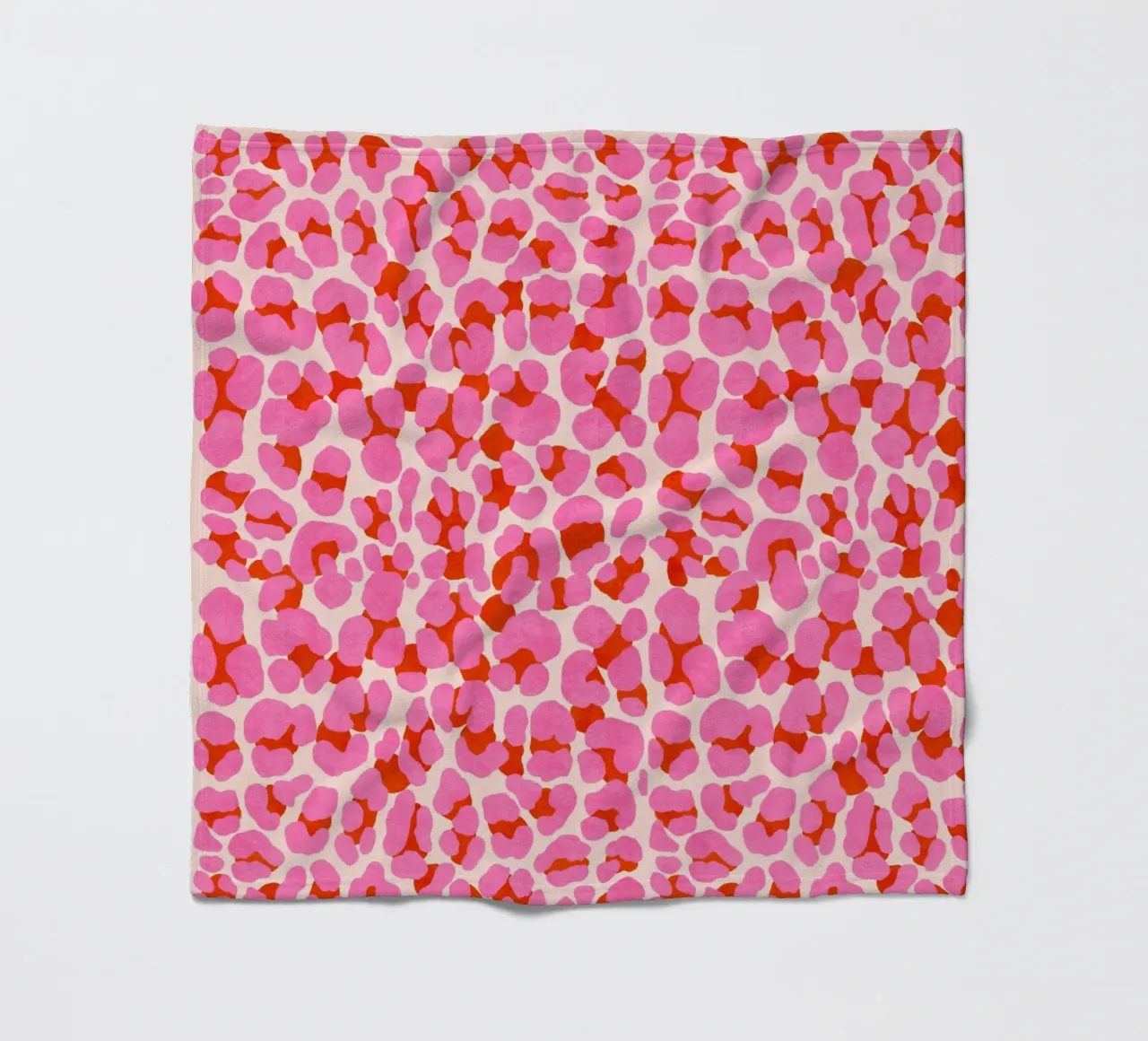 Leopard pattern. Modern in pink, red and abricot. With heart. fleece blanket by CalliLetters