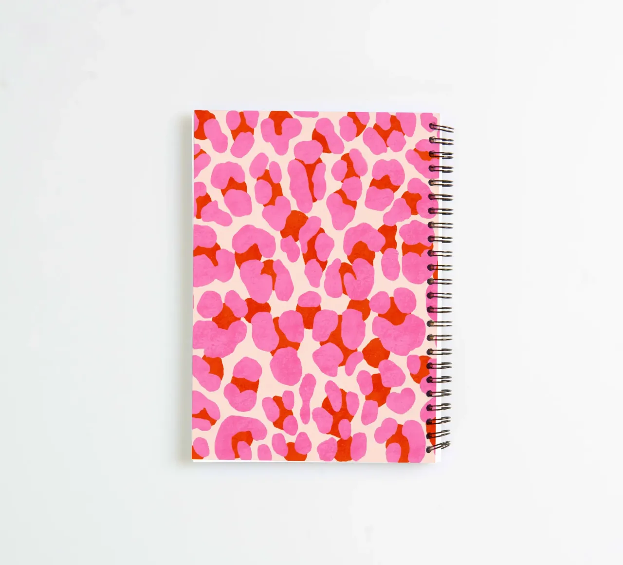 Leopard pattern. Modern in pink, red and abricot. With heart. spiral notebook by CalliLetters