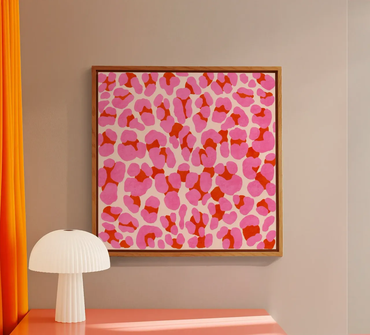 Leopard pattern. Modern in pink, red and abricot. With heart. acrylic glass by CalliLetters