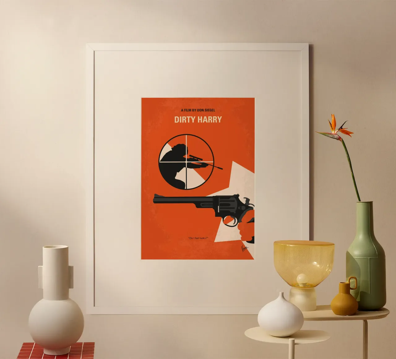 No1267-1 My Dirty Harry minimal movie poster poster con telaio in legno da Chungkong