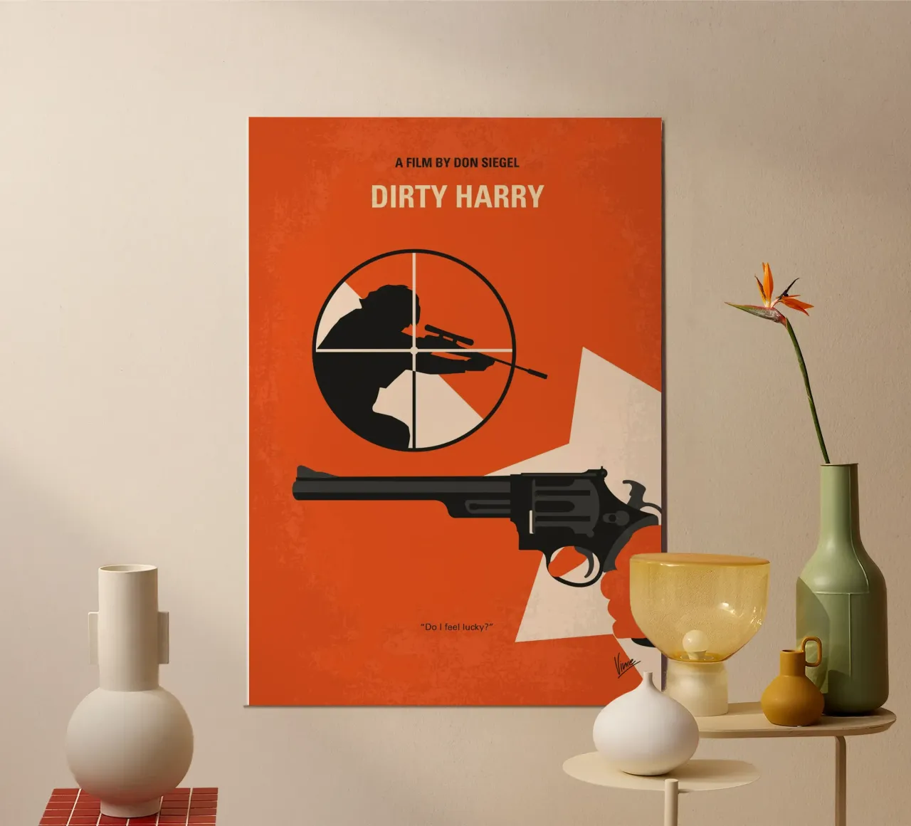No1267-1 My Dirty Harry minimal movie poster poster con telaio in legno da Chungkong