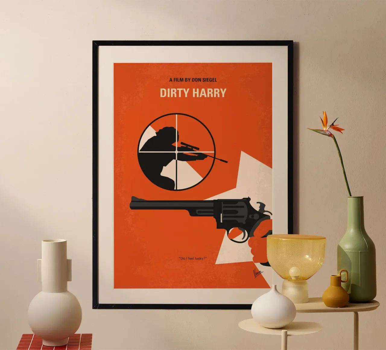 No1267-1 My Dirty Harry minimal movie poster poster con telaio in legno da Chungkong
