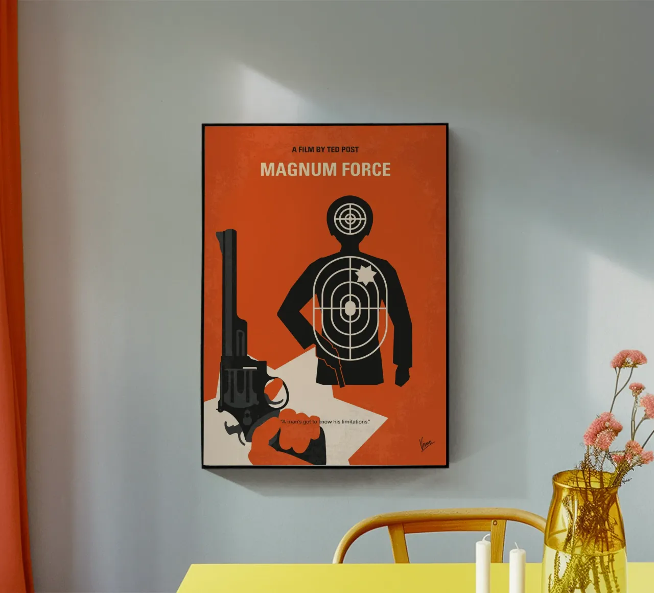 No1267-2 My Dirty Harry Magnum Force minimal movie poster plexiglass da Chungkong