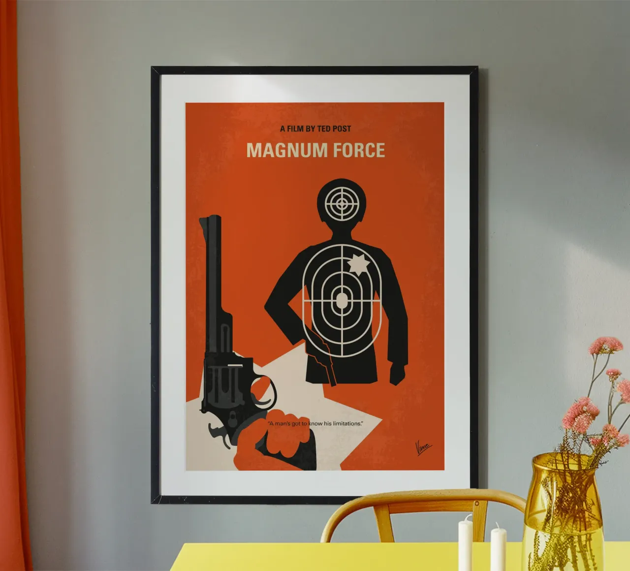 No1267-2 My Dirty Harry Magnum Force minimal movie poster carta hahnemühle da Chungkong