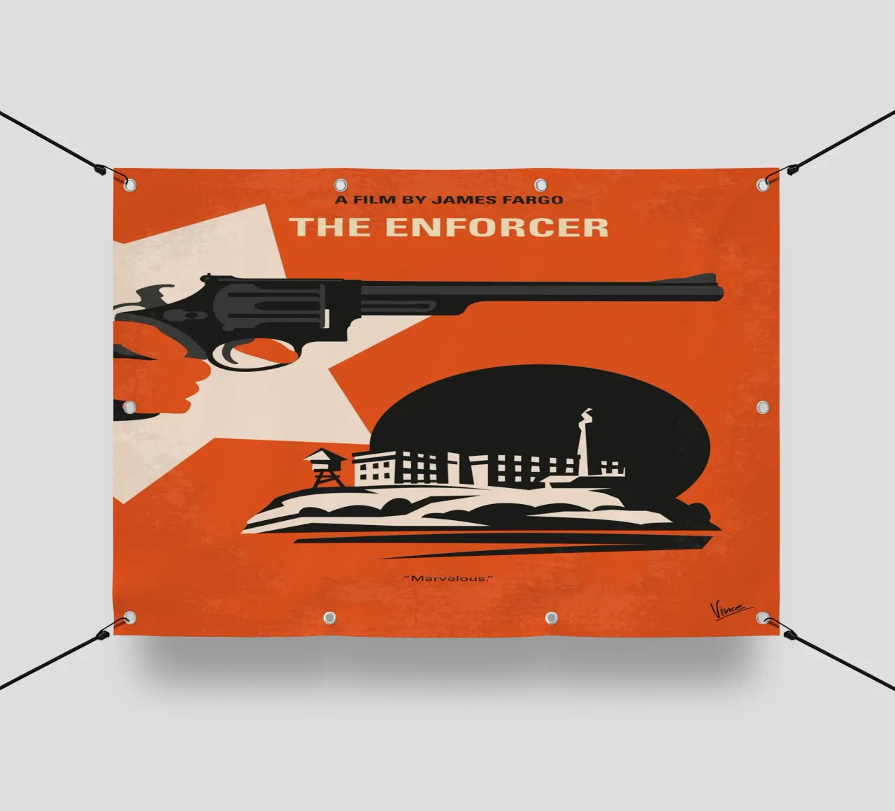 No1267-3 My Dirty Harry The Enforcer minimal movie poster telo in pvc da Chungkong