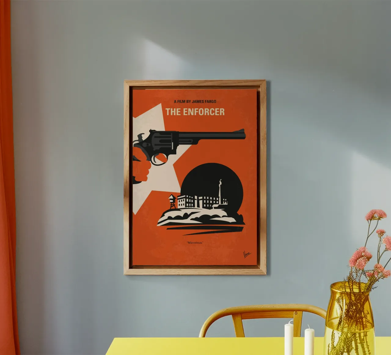 No1267-3 My Dirty Harry The Enforcer minimal movie poster alluminio dibond da Chungkong