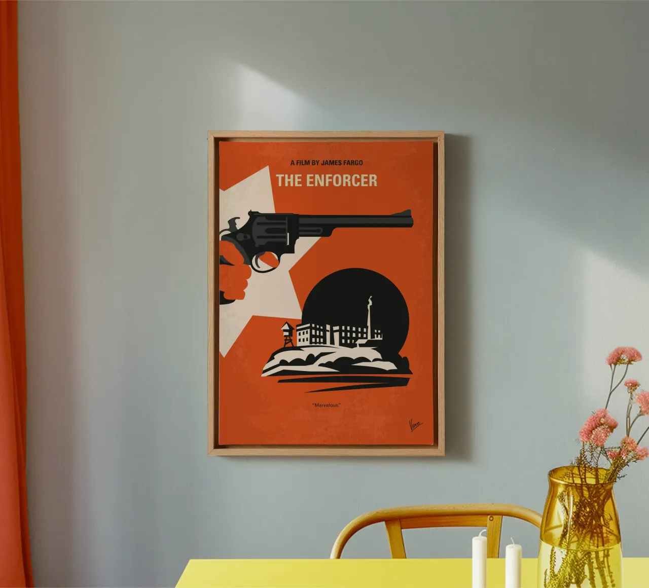 No1267-3 My Dirty Harry The Enforcer minimal movie poster tela con Cornice a cassetta da Chungkong