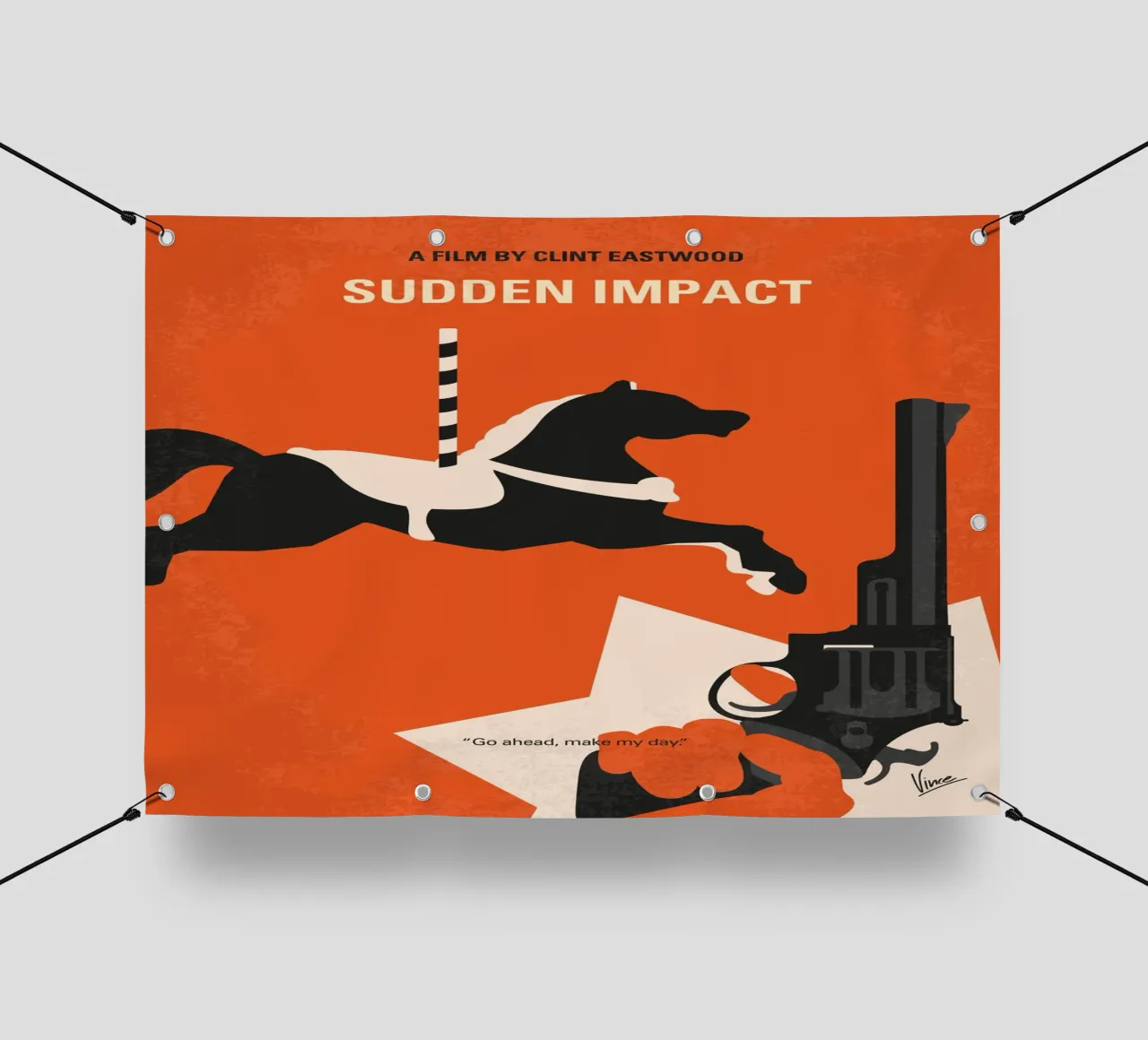 No1267-4 My Dirty Harry Sudden Impact minimal movie poster telo in pvc da Chungkong