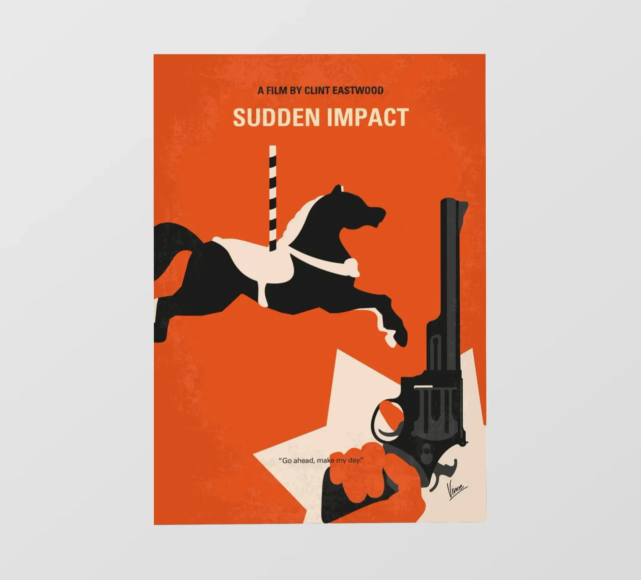 No1267-4 My Dirty Harry Sudden Impact minimal movie poster telo in pvc da Chungkong