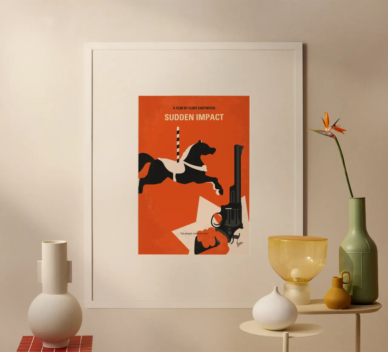 No1267-4 My Dirty Harry Sudden Impact minimal movie poster carta hahnemühle da Chungkong