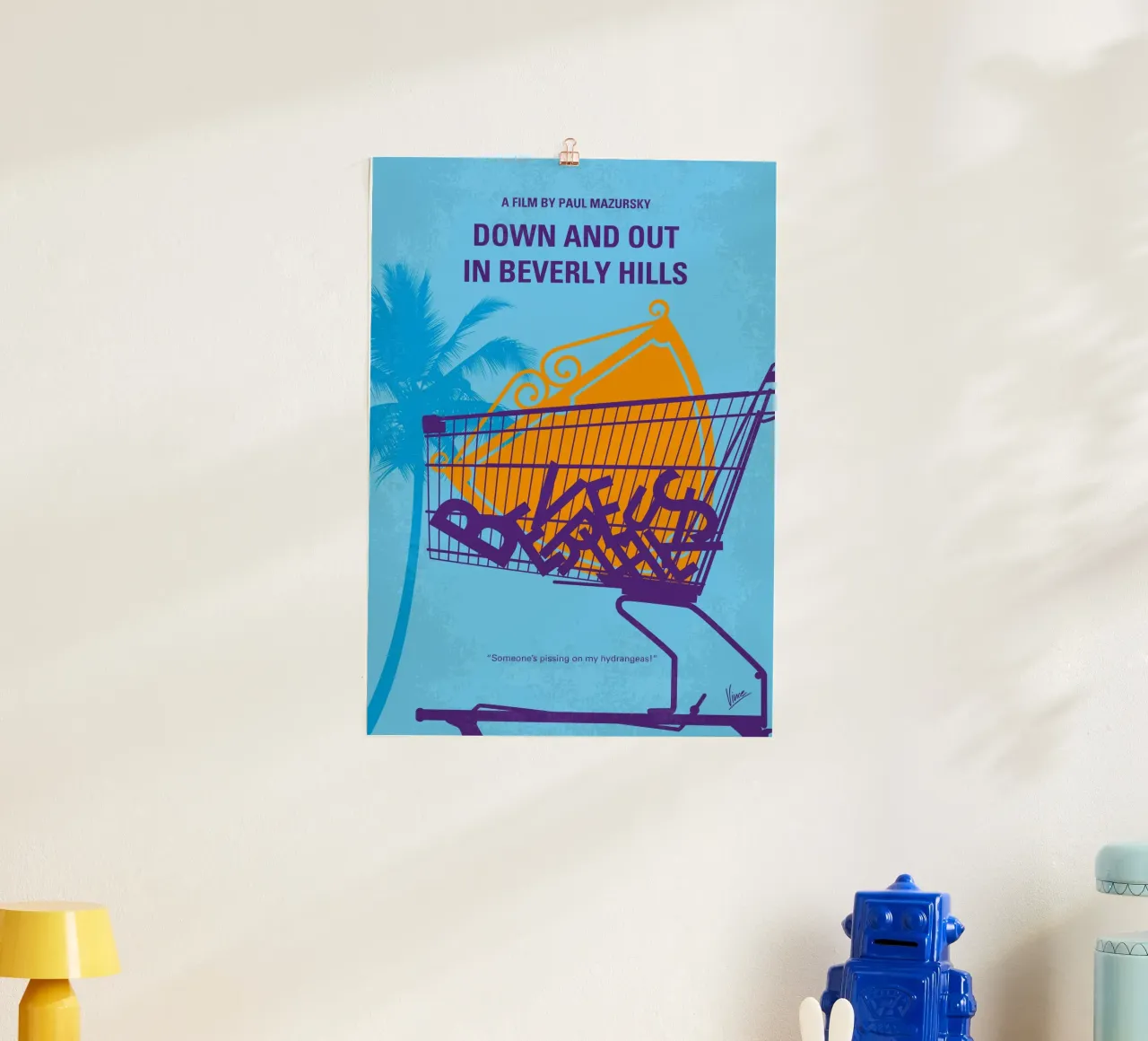 No1269 My Down and Out in Beverly Hills minimal movie poster carta hahnemühle da Chungkong