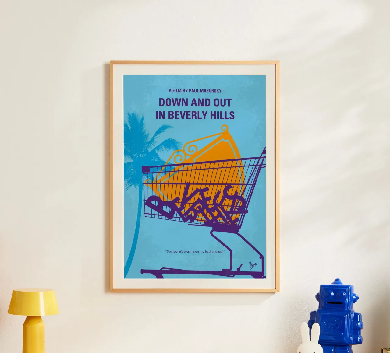No1269 My Down and Out in Beverly Hills minimal movie poster carta hahnemühle da Chungkong