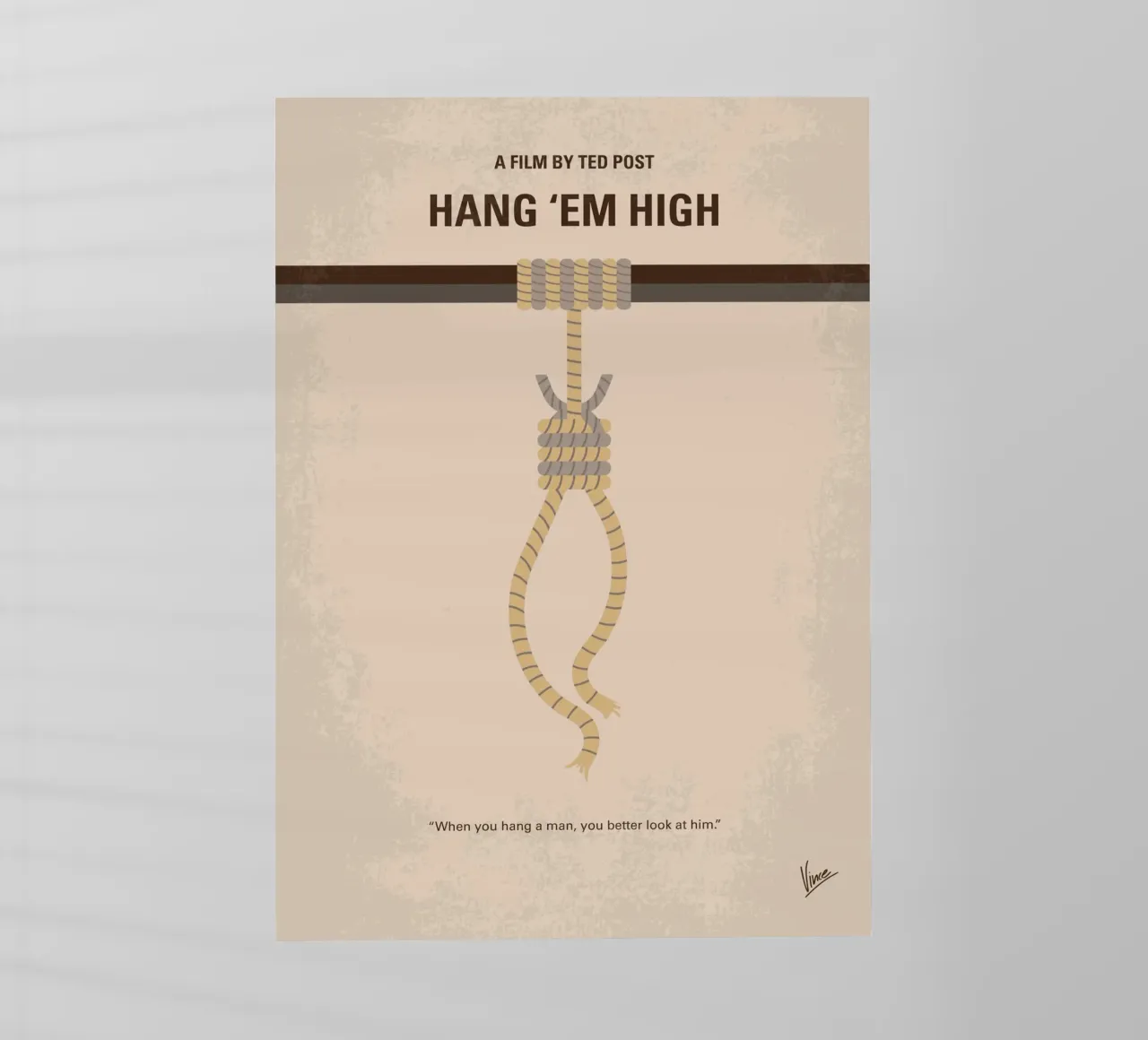 No1278 My Hang Em High minimal movie poster pellicola backlit da Chungkong