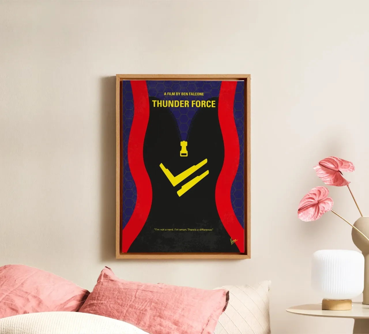 No1284 My Thunder Force minimal movie poster tela con Cornice a cassetta da Chungkong