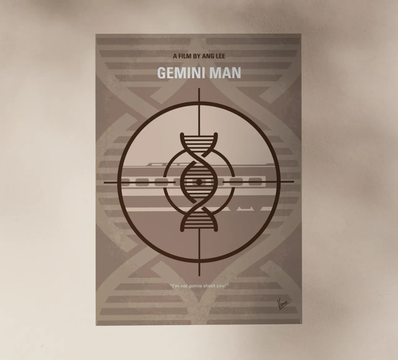No1296 My Gemini Man minimal movie poster pellicola backlit da Chungkong