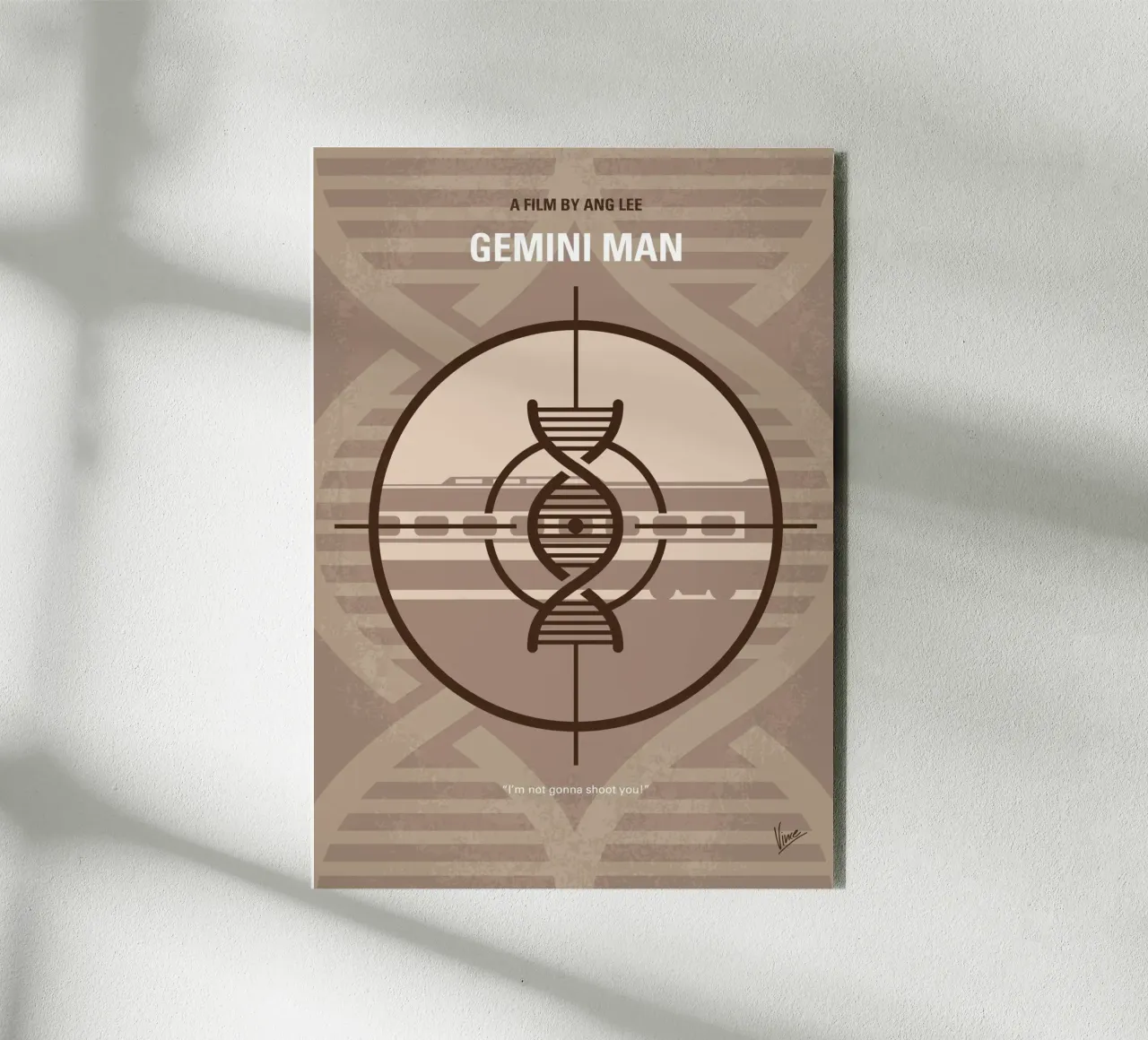 No1296 My Gemini Man minimal movie poster alluminio dibond da Chungkong