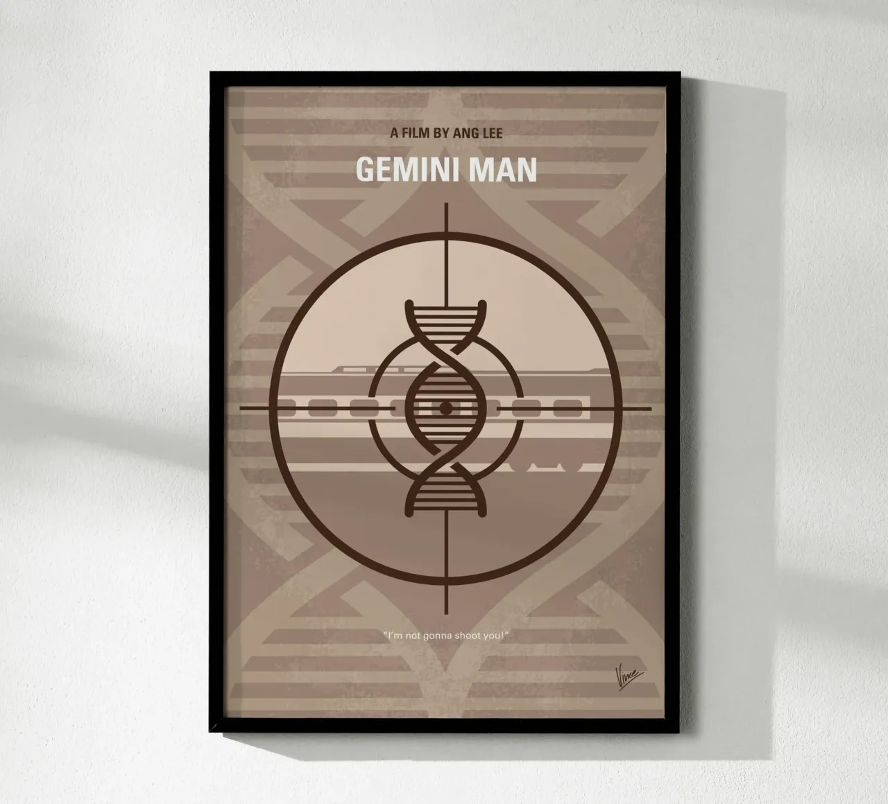No1296 My Gemini Man minimal movie poster carta hahnemühle da Chungkong