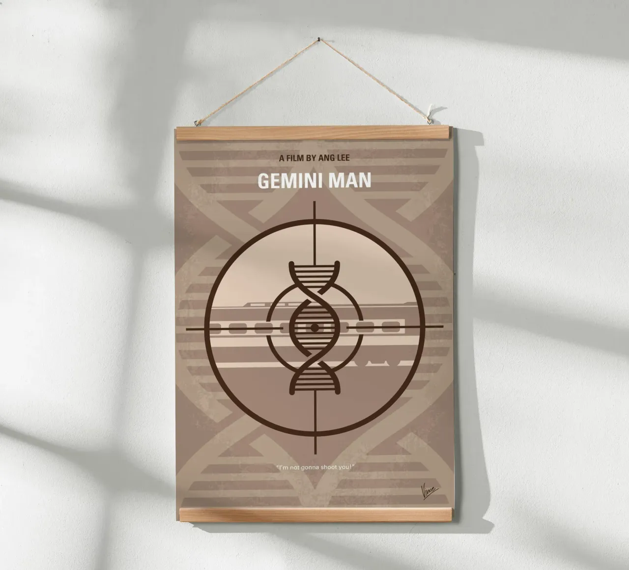 No1296 My Gemini Man minimal movie poster carta hahnemühle da Chungkong