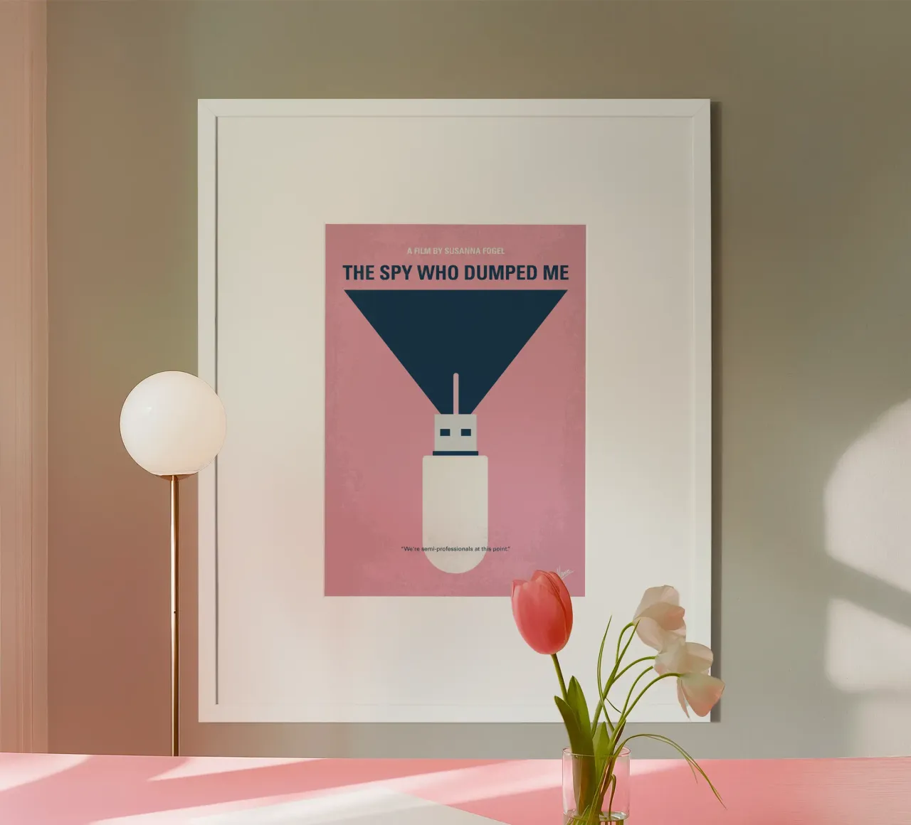No1297 My The Spy Who Dumped Me minimal movie poster poster con telaio in legno da Chungkong