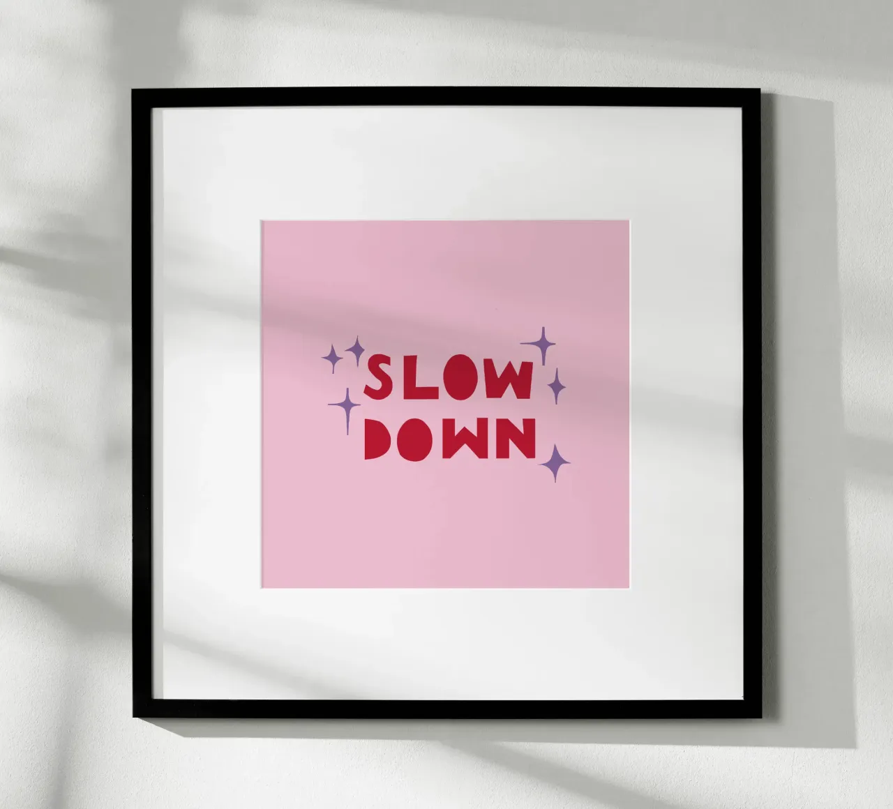 Slow Down poster con telaio in alluminio da Iris Knabenschuh Design