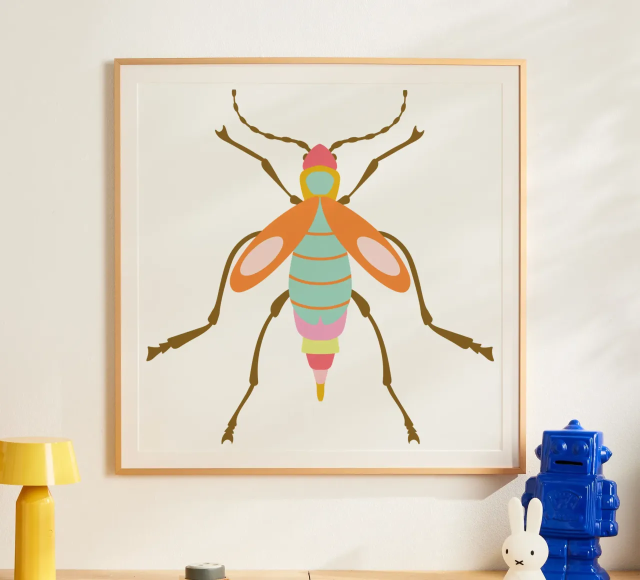Illustrazione di insetti stilizzati colorati poster da CoelfenArt