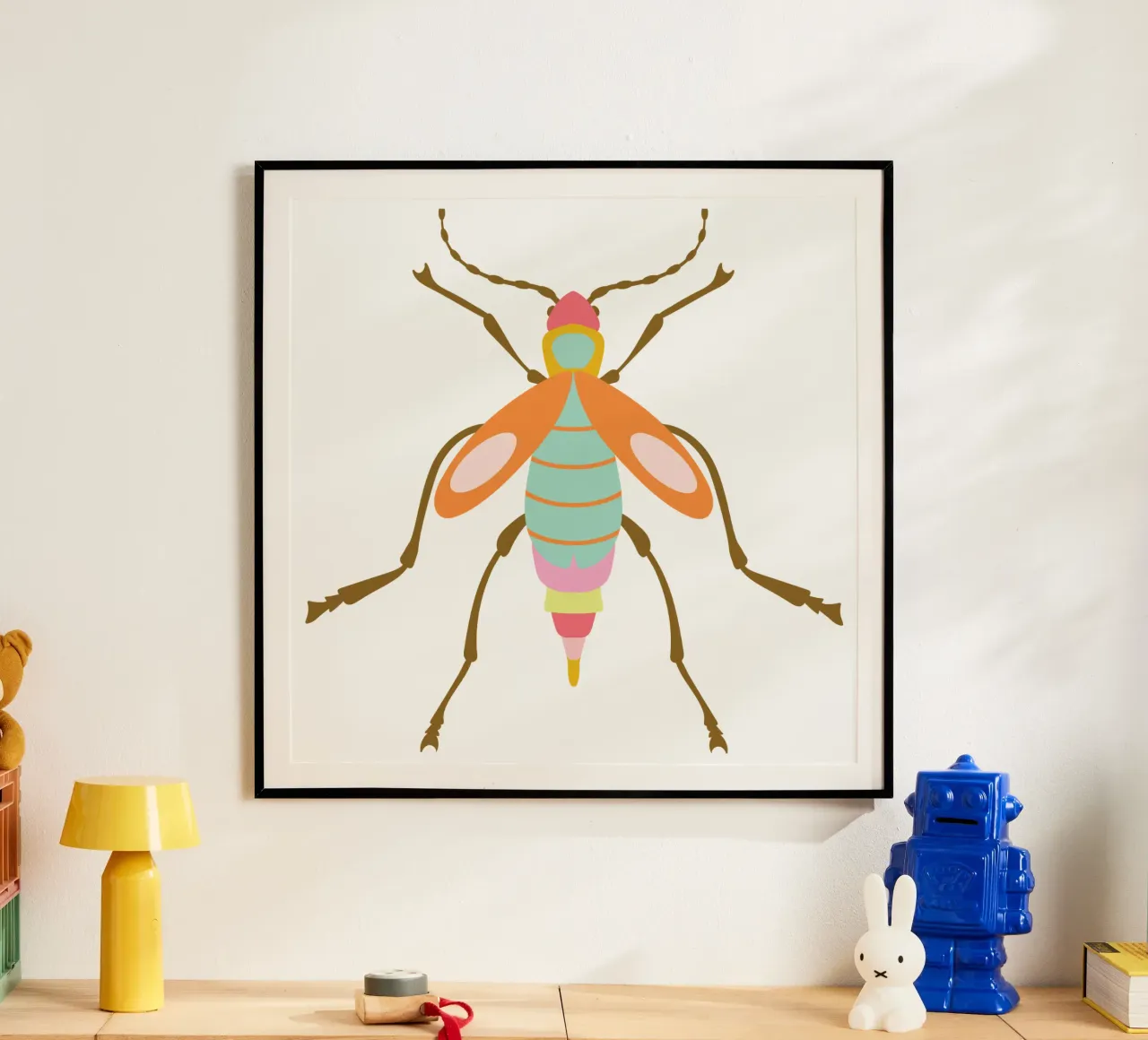 Illustrazione di insetti stilizzati colorati poster da CoelfenArt