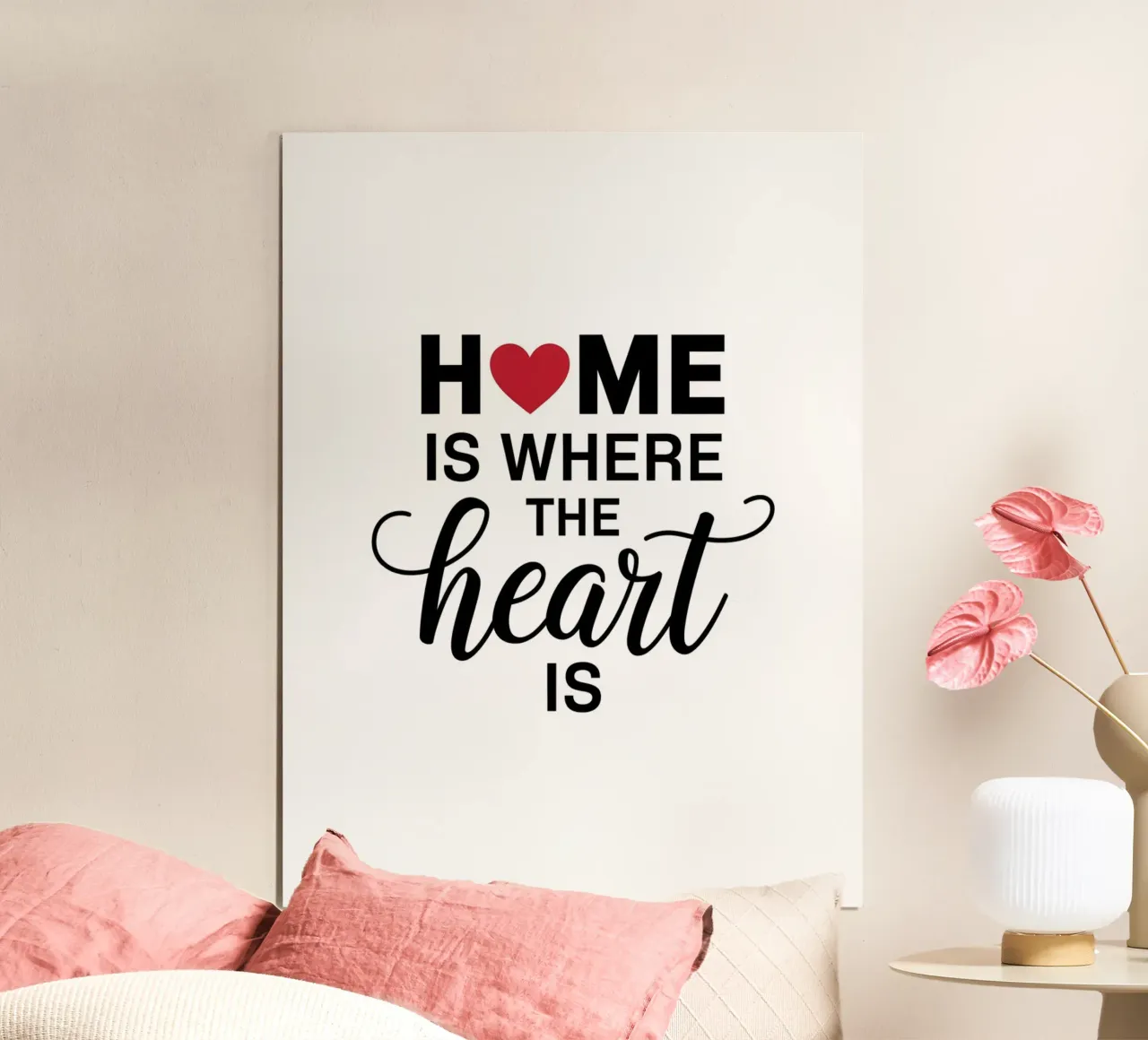 La casa è dove c'è il cuore poster con telaio in plastica da logic