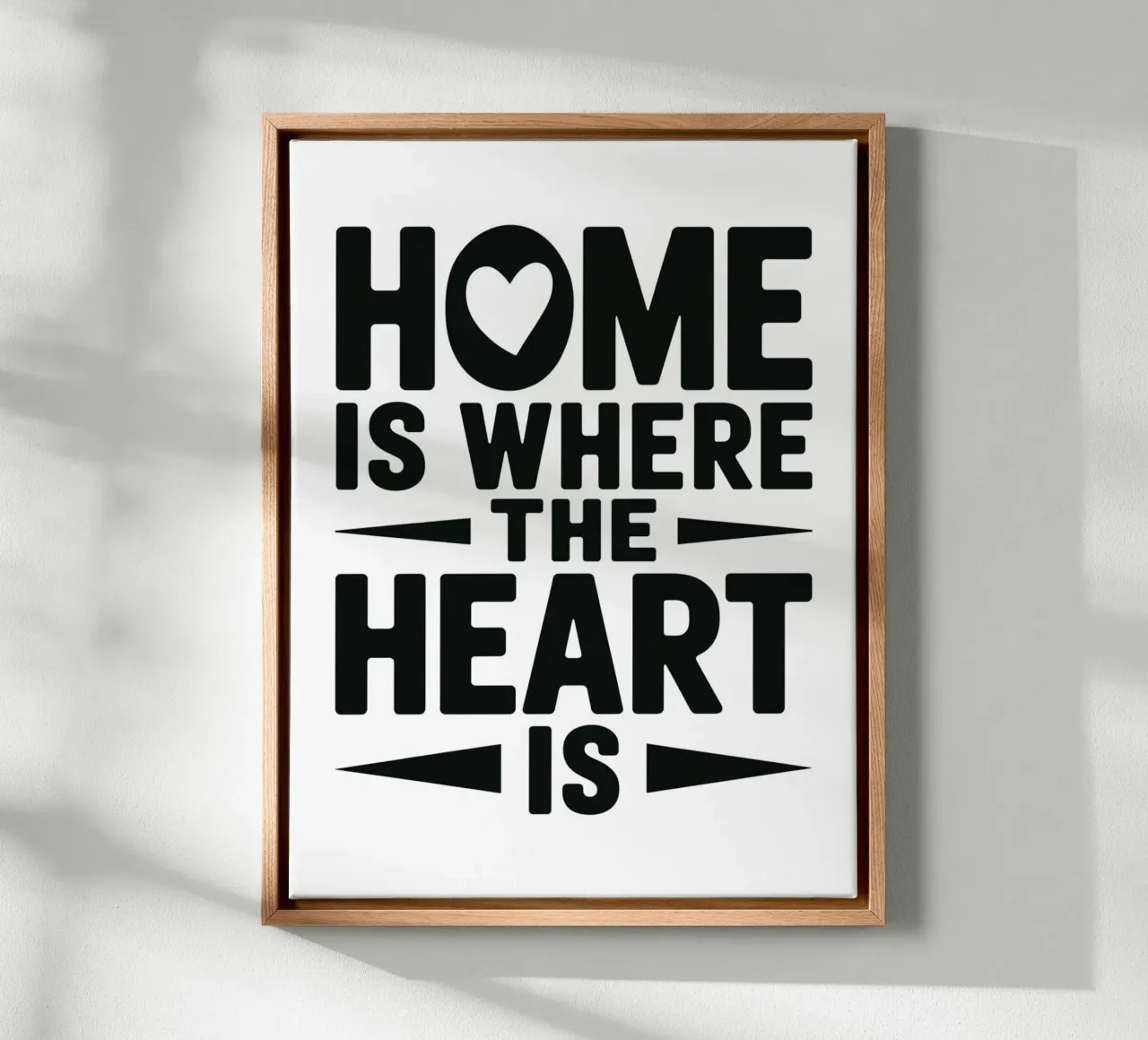 HOME is where the HEART is canvas with Floater frame by logic