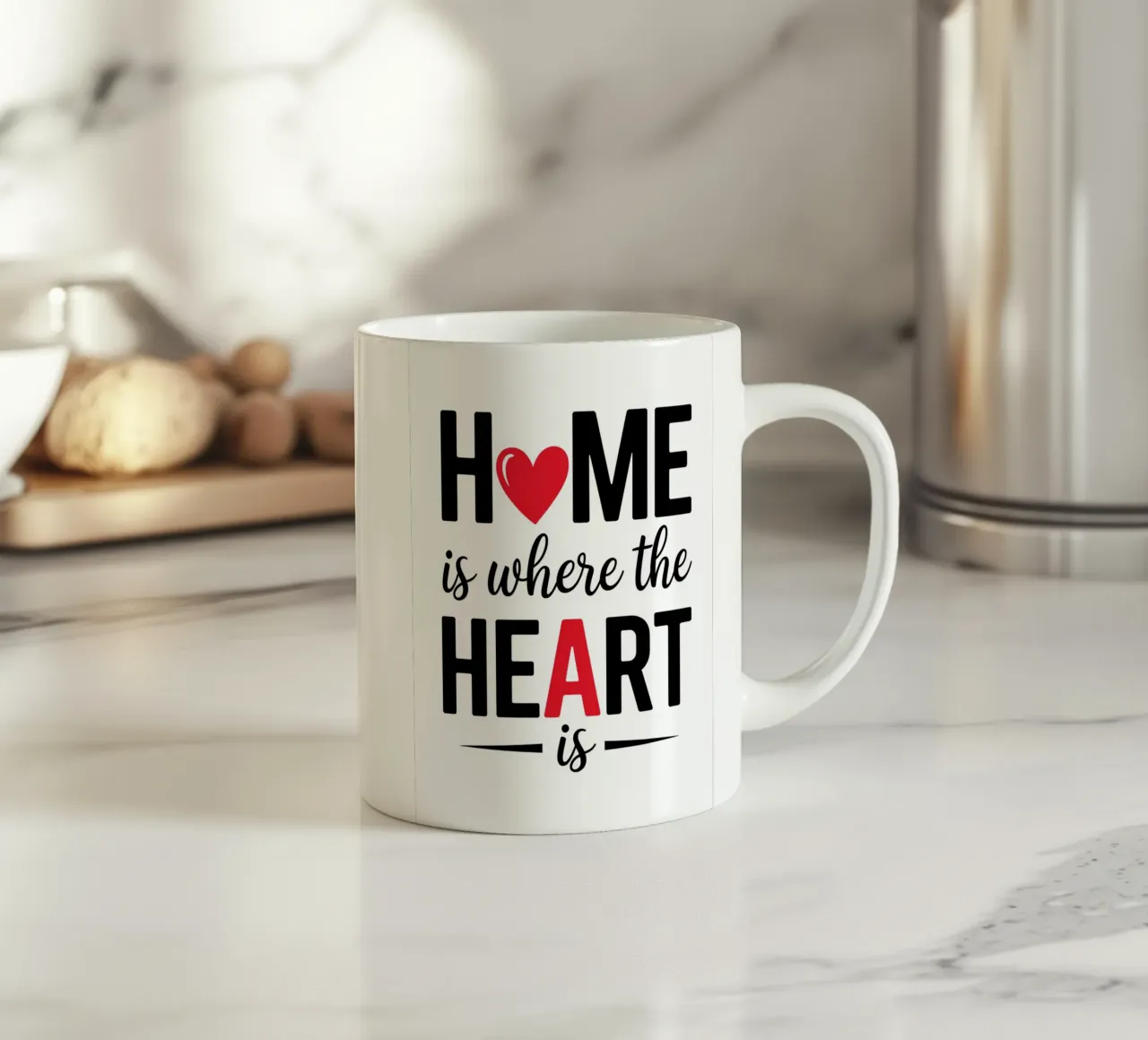 La casa è dove c'è il cuore tazza in ceramica da logic
