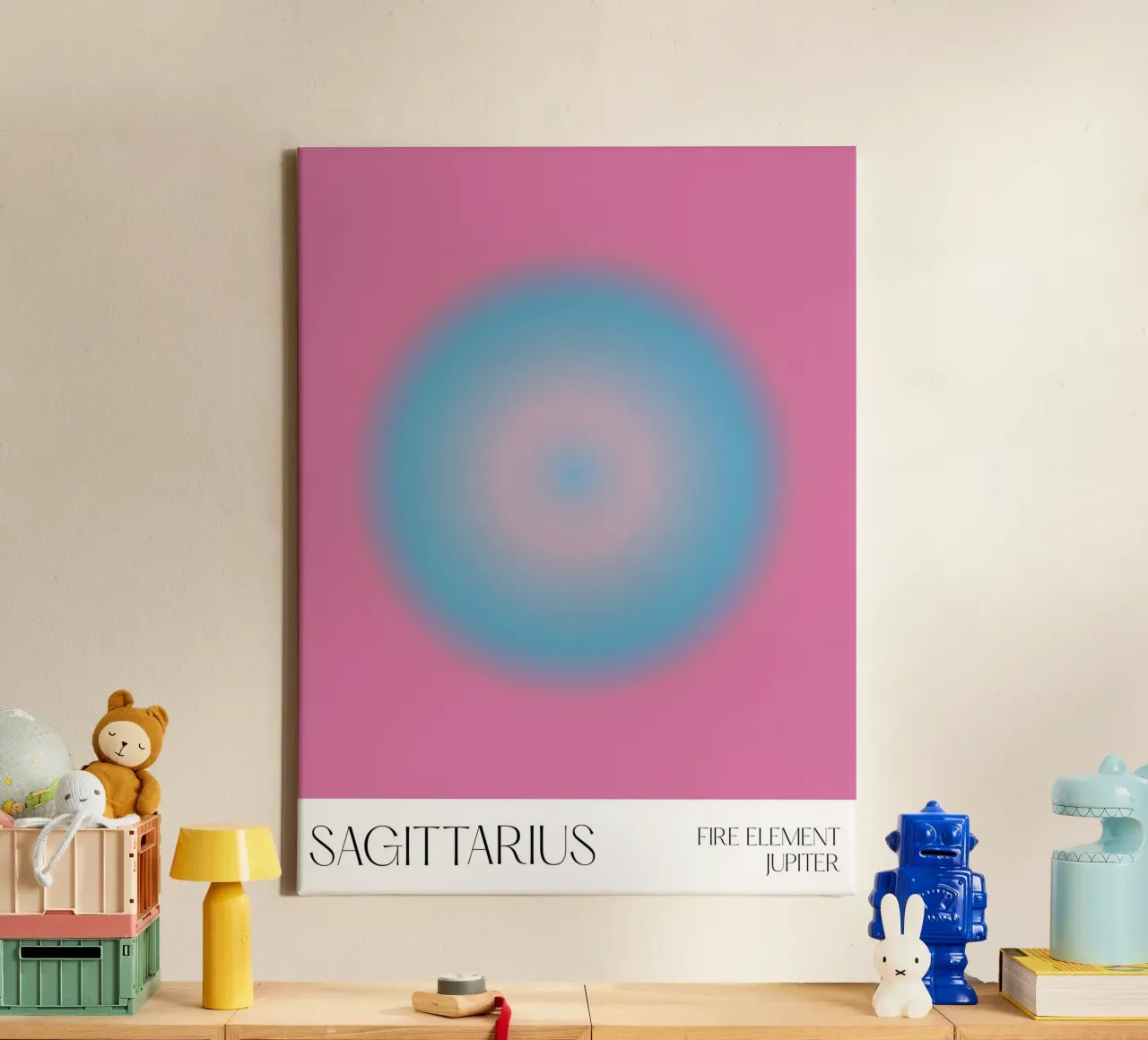 Boogschutter, Aura, Dierenriem canvas met Baklijst van Peaches Art Prints