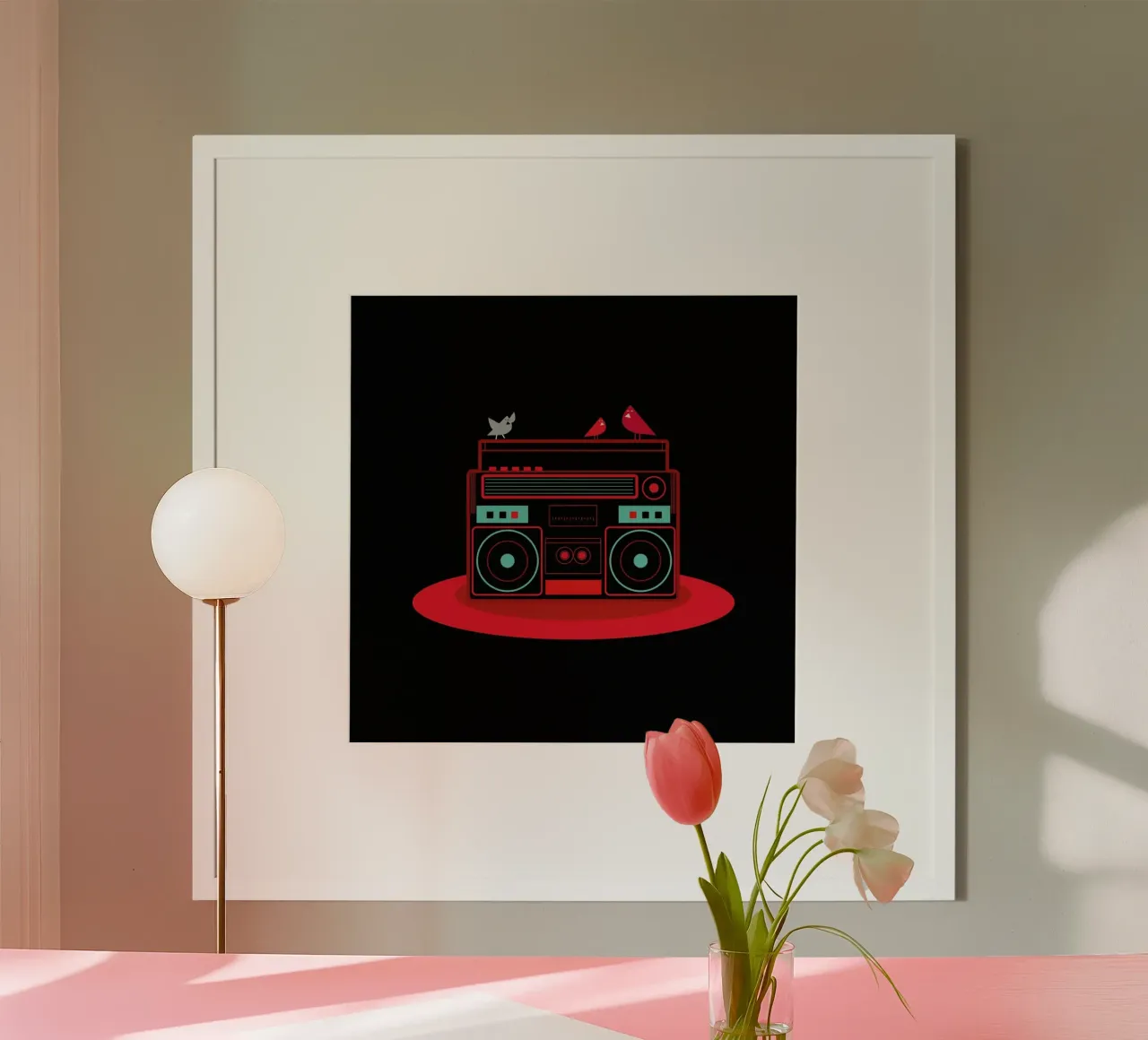 Boombox poster con telaio in plastica da Petros Afshar