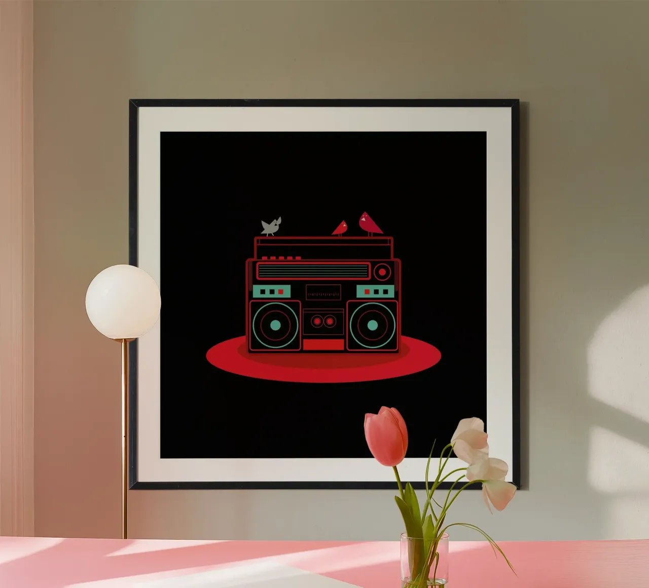 Boombox poster con telaio in plastica da Petros Afshar