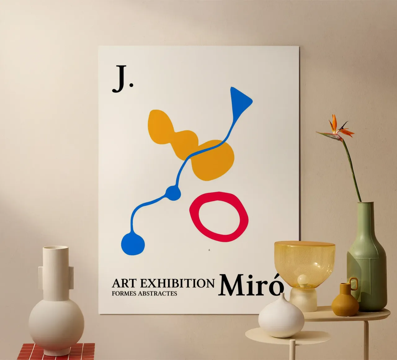 Astratto Joan Miro Forme Poster Kusama poster con telaio in plastica da Peaches Art Prints