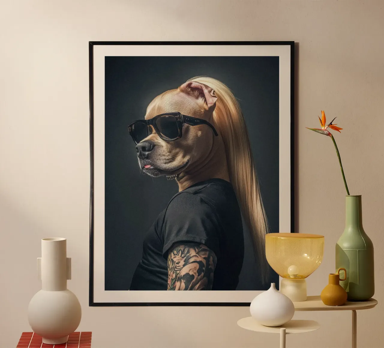 Vega poster con telaio in alluminio da Affiches Chien Originales – Dogland