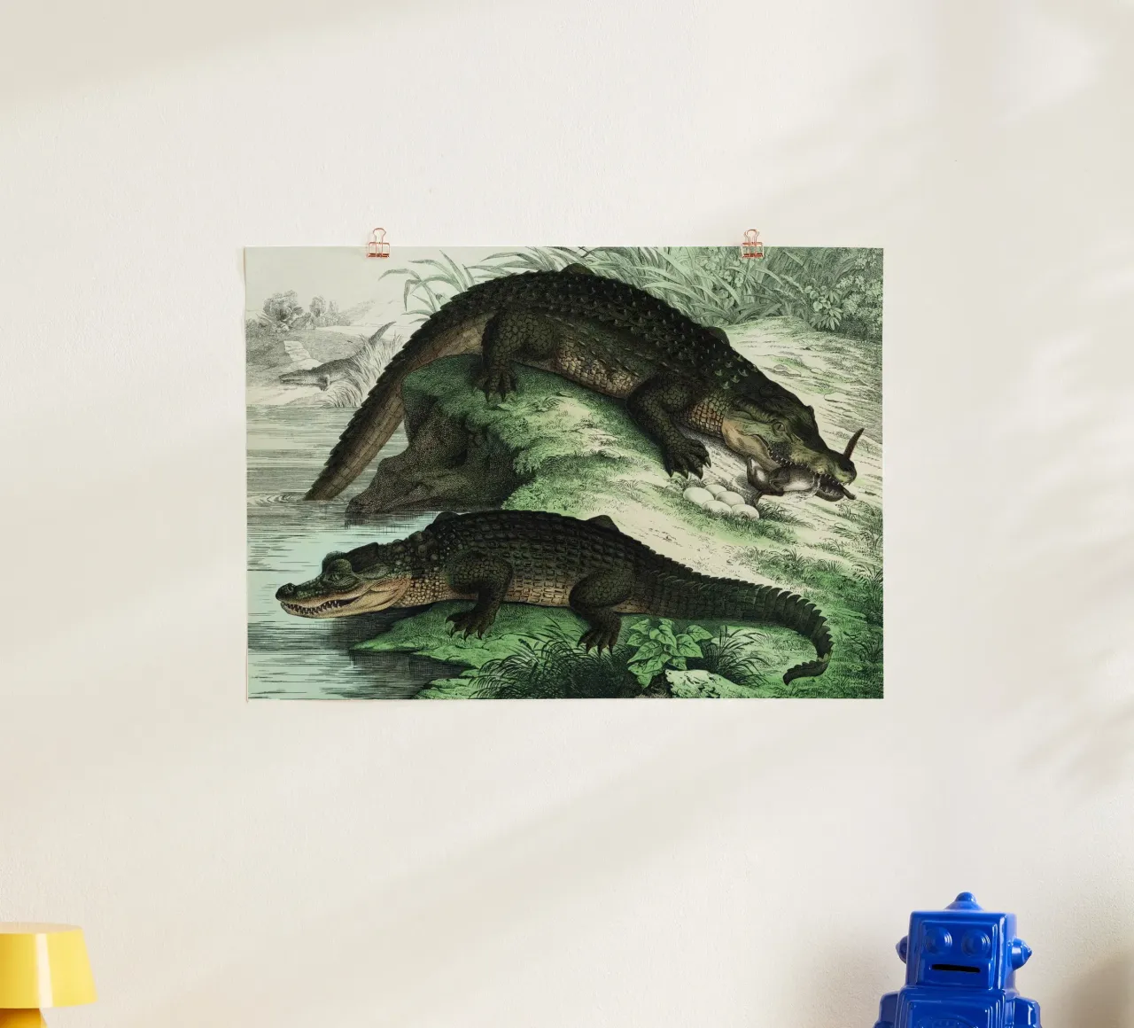 Vintage Schubert 4 Echsen 4 poster con telaio in legno da Vintage Print Collection