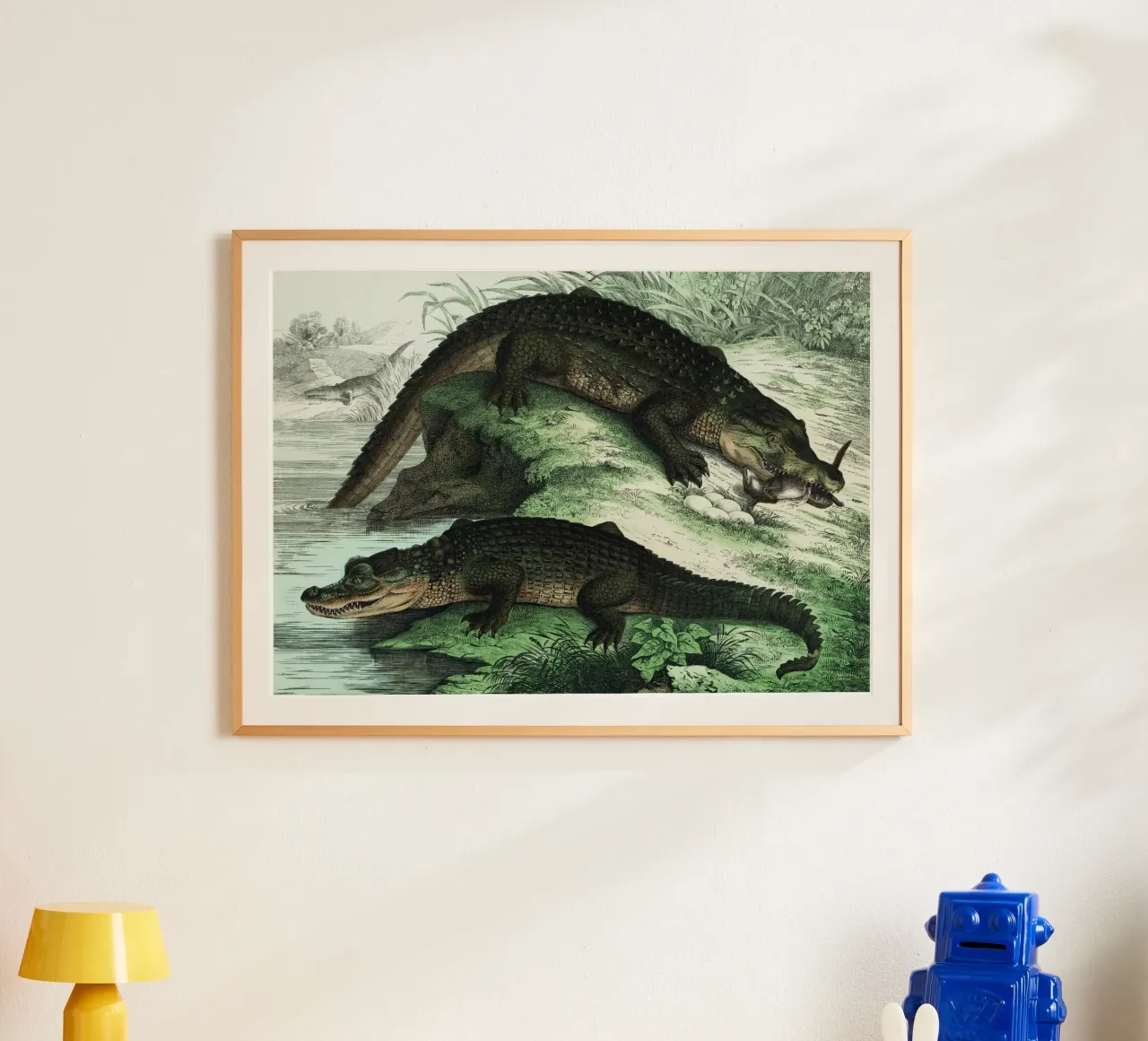 Vintage Schubert 4 Echsen 4 poster con telaio in legno da Vintage Print Collection