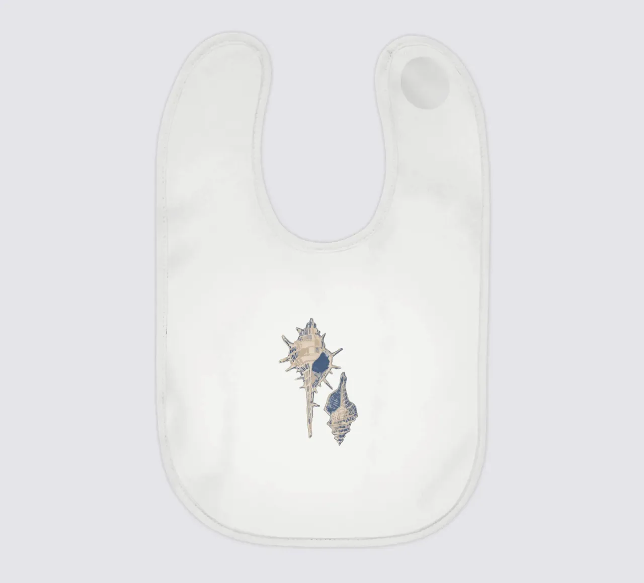 conchiglie blu e beige bavaglino da Art by Susana Miranda ilustración