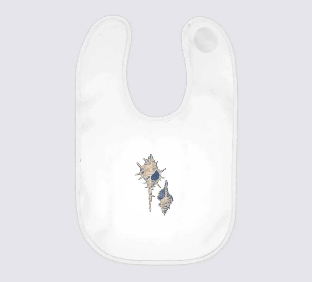 conchiglie blu e beige bavaglino da Art by Susana Miranda ilustración