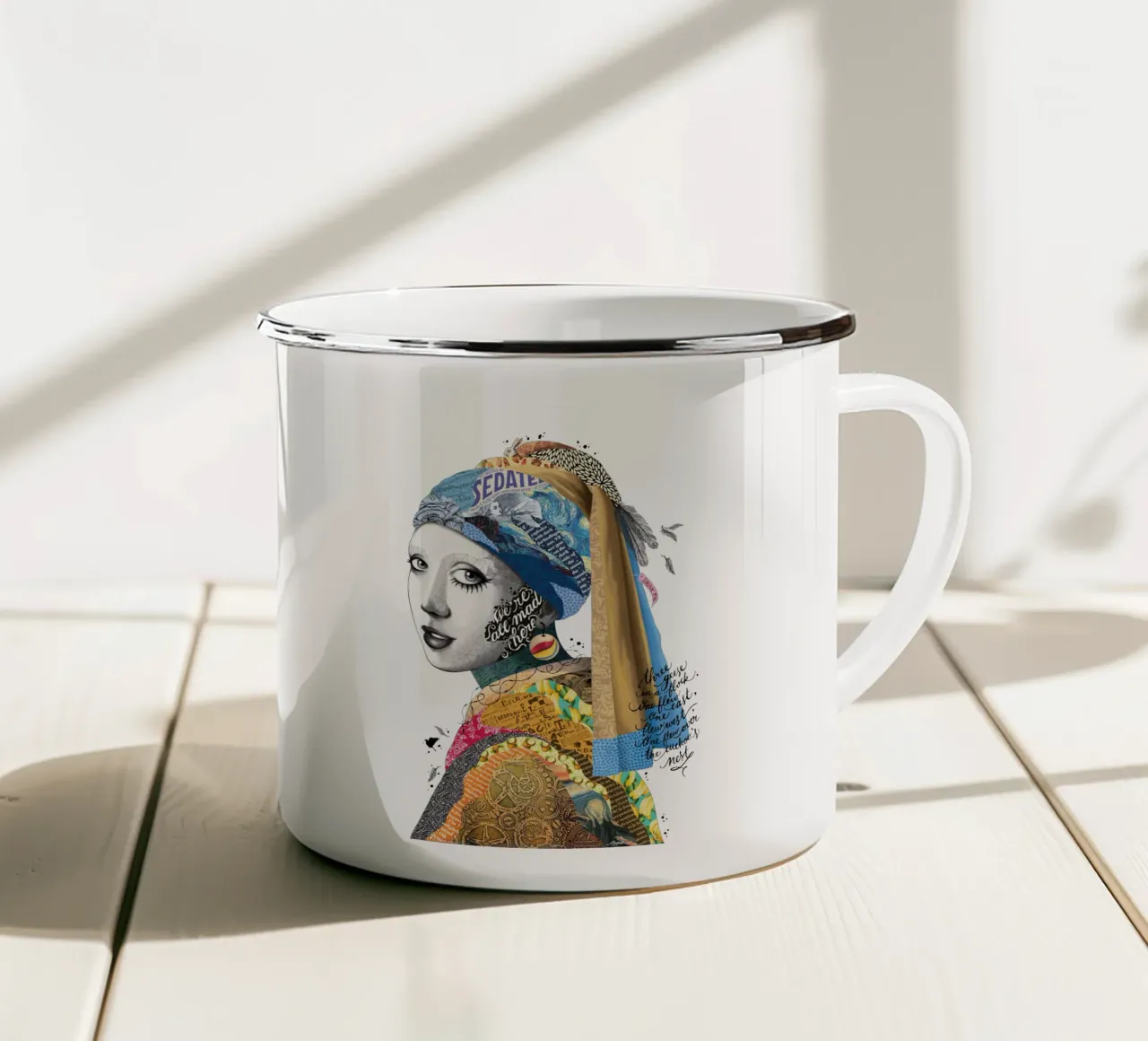 All Mad Here tazza in smalto da Nour Tohme