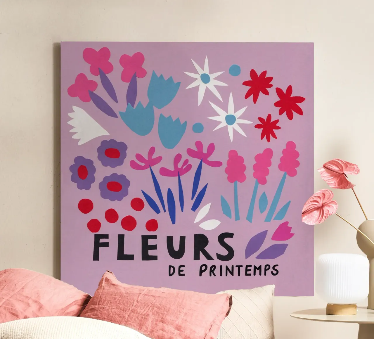 Fleur de Printemps tela con Cornice a cassetta da Iris Knabenschuh Design