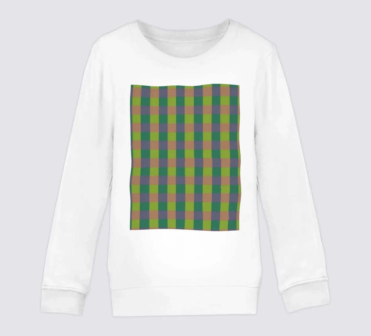Green gingham kids sweatshirt by GigiRosado