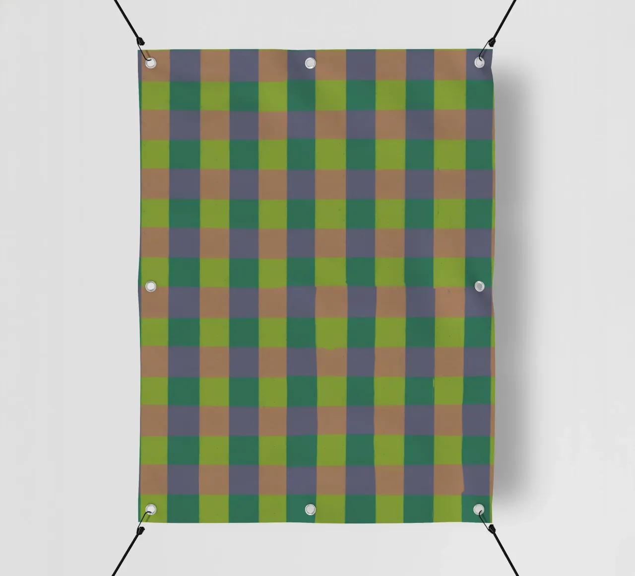 Green gingham telo in pvc da GigiRosado