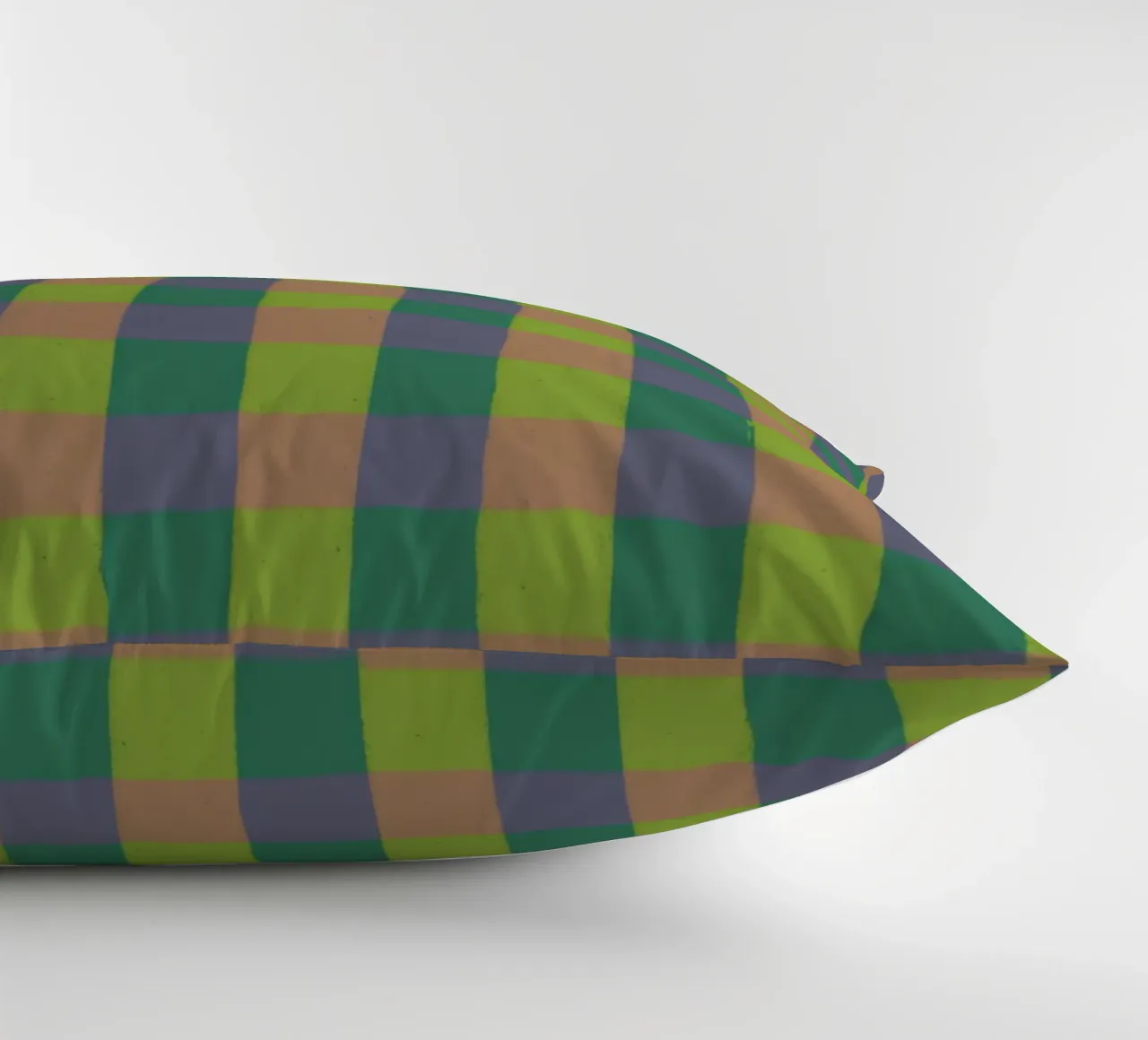 Green gingham decorative cushion by GigiRosado