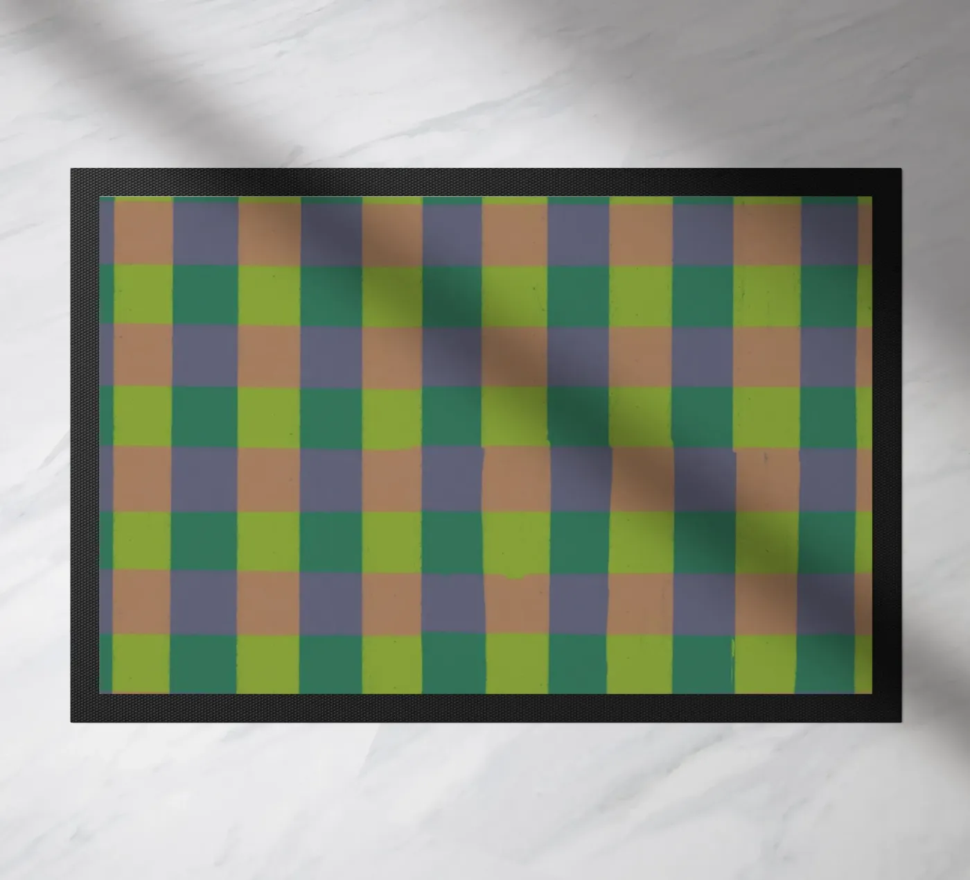 Green gingham doormat by GigiRosado