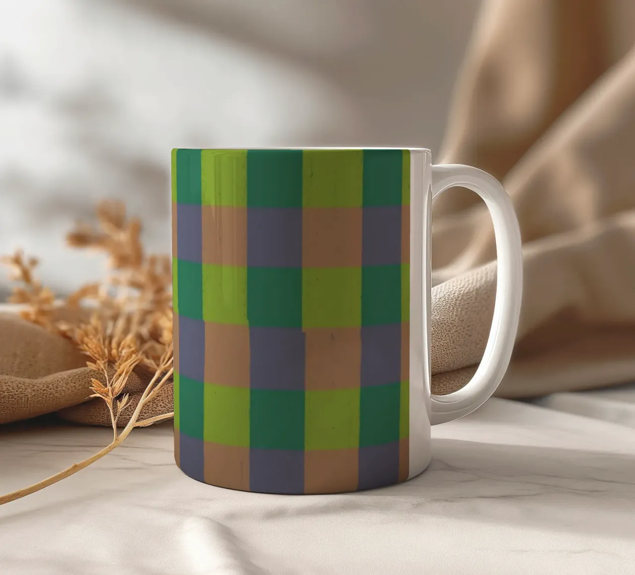 Green gingham tazza in ceramica da GigiRosado